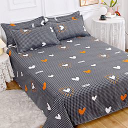 JC HOME Black & White Conversational 140 TC King Bedsheet & 2 Pillow Covers-image-69