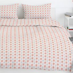 Aura Red & White Floral 200 TC Queen Bedsheet with 2 Pillow Covers-picture-44