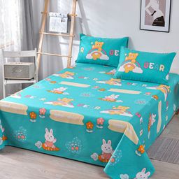 JC HOME Teal & Orange Printed 160 TC King Bedsheet & 2 Pillow Covers-image-7