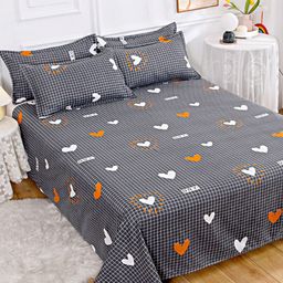 JC HOME Black & White Printed 140 TC Queen Bedsheet & 2 Pillow Covers-image-73