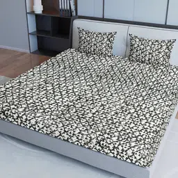 Sangria Geometric Printed 200TC Pure Cotton Queen Bedsheet Set-picture-21