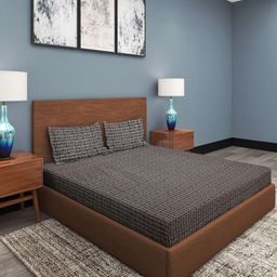 KLOTTHE Brown & Beige Floral 300 TC King Bedsheet with 2 Pillow Covers-image-35