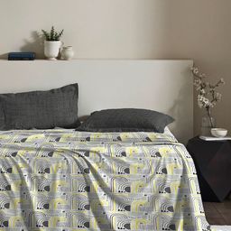 MYTRIDENT Geometric 144 TC Queen Cotton Bedsheet with 2 Pillow Covers-image-8