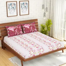 SPACES Unisex Pink Bedsheets-21