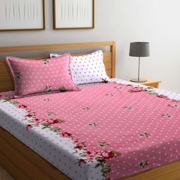 Arrabi Unisex Pink Bedsheets-56