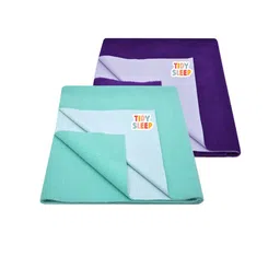 TIDY SLEEP Kids Set Of 2 Green & Violet Water Proof Mattress Protector-image-49
