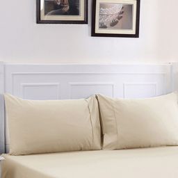 MASPAR Unisex Beige Printed 200 TC Cotton 1 Fitted Queen Bedsheet with 2 Pillow Cover-13