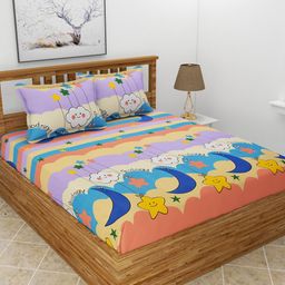 MORADO Conversational 180 TC Queen Bedsheet with 2 Pillow Covers-image-30