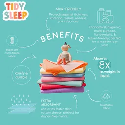 TIDY SLEEP Kids Set Of 2 Red & Violet Water Proof Mattress Protector image 4