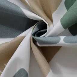 FABINALIV Brown & Grey Geometric Printed 300 TC King Bedsheet With 2 Pillow Covers image 2