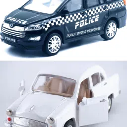 Combo Pack of PULLBACK ( Cristiano Police & Ambassador ) Cars Toy for Kids-image-27