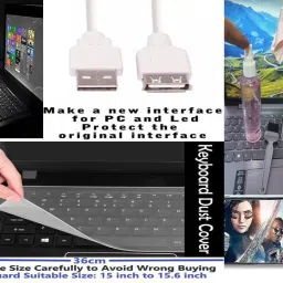 ANJO KeyboardLEDMous-WrisPad-3Hub-3n1ClnOTG2n1-Ext-LED-Skin-15.6iScrn&KeyGuard&Sleeve Combo Set image 4