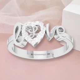 Love Collection letter L American Diamond Adjustable Valentine Heart Silver Initial for Women Girls Girlfriend Men Boys Couples Lovers Design Silver plated Ring Brass Cubic Zirconia Silver Plated Ring-image-64