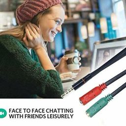 Exxelo Multicolor 3.5mm Audio Jack to Headphone Microphone Splitter Converter Adaptor Phone Converter-image-6