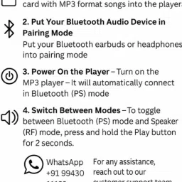 XZOR All-in-One Bluetooth MP3 Player – Auto Pairing, Speaker, Dual Mode, Up to 128GB MP3 Player image 3