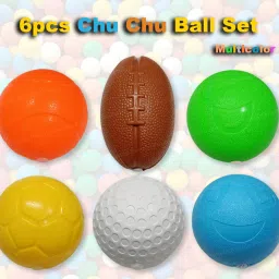 Colourful CHU CHU Balls Soft Toy Set with Sound/Bath Toys for Baby's(6 pcs) Rattle-image-31