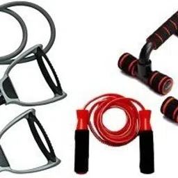 FITNESS EQUIPMENT OF PUSH UP STAND WITH TONING TUBE AND SKIPPING ROPE Fitness Accessory Kit Kit-image-78