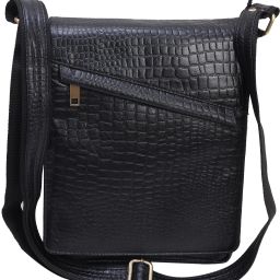 Black Men & Women Sling Bag Genuine Leather Sling Bag for Men & women for Daily Usel with Adjustable Strap-image-87