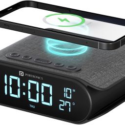 Portronics VoltClock 15W Wireless Charger for all Compatible Wireless Charging Smartphones Charging Pad-image-1