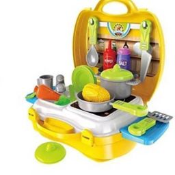 Attractive Dream Kitchen Set Cooking Pretend Play Toys for Kids, Yellow-image-46