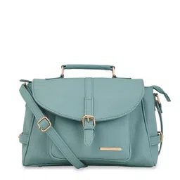 Lapis O Lupo Turquoise Blue Structured Satchel-11