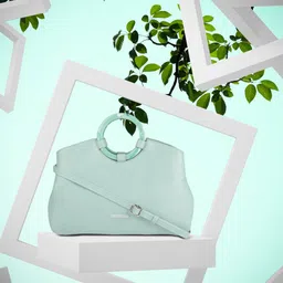 Caprese Blue Solid Handheld Bag-32