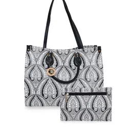 ESBEDA Ethnic Motifs Textured PU Shopper Handheld Bag-13