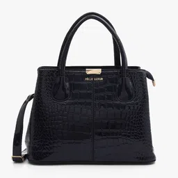 PELLE LUXUR Textured PU Structured Satchel Bag-15