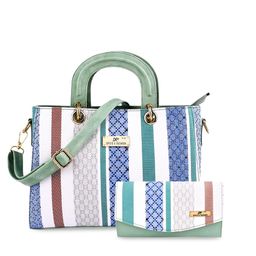 SXF SPEED X FASHION Green Ethnic Motifs Printed PU Oversized Structured Handheld Bag-18