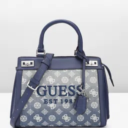 GUESS Brand Logo Printed Structured Handheld Bag-8