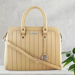 FLYING BERRY Beige Textured Handheld Bag-10