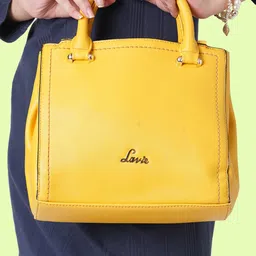 Lavie Omnia Brown Solid Structured Handheld Bag image 1