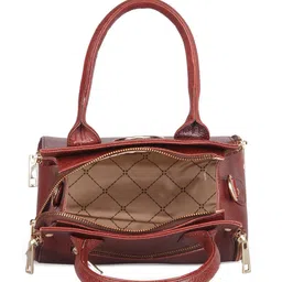 GENWAYNE Brown Leather Structured Handheld Bag image 4