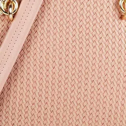 Mochi Pink Textured Structured Satchel Bag image 5