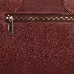 GENWAYNE Brown Leather Structured Handheld Bag image 5