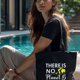 Doodle Unisex Typographic Printed Eco-Friendly Reusable Cotton Canvas Shopper Tote Bag-image-60