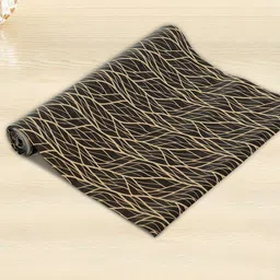 Kuber Industries Black & Beige Pack Of 2 Printed Anti-Slip Shelf Mat-2