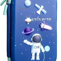 3D Space Design Embossed EVA Cover Stationery Pouch Case with Compartment Space Art EVA Pencil Box-26