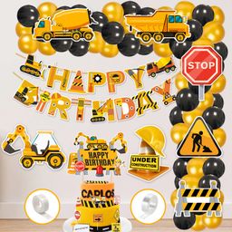 zyozi Under Construction Theme Balloon arc decoration,Under Construction Theme for Boy-picture-13