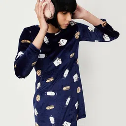 max Conversational Printed Short Sleeves Pure Cotton Nightdress-image-55