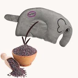 100% Super Soft Velvet Elephant Design Pillow for Newborn Babies Mustard Seeds Animals Baby Pillow Pack of 1-image-4