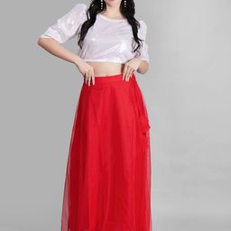 Frolic Rolic Embellished Puffed Sleeves Sequinned Ready to Wear Lehenga & Blouse-image-79