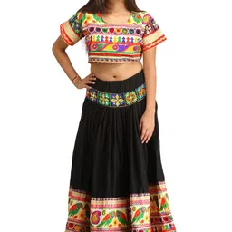 Exotic India Embroidered Thread Work Ready to Wear Lehenga &-picture-18