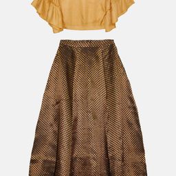 KiddoPanti Girls Round Neck Flared Sleeve Ready to Wear Lehenga-picture-39