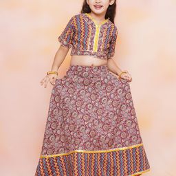Aj DEZInES Girls Ethnic Motifs Printed Gotta Patti Ready To Wear Lehenga Choli-image-63