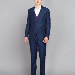 Men 3 Piece Suit Textured Suit-image-71