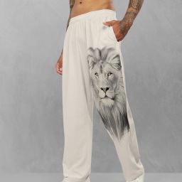 Men Printed Beige Track Pants-image-44