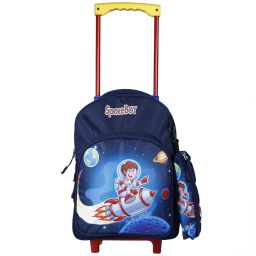 Space Boy School Kids School & Travel Trolley Bag (16 Inch (Blue) 30 L Waterproof Trolley-image-56