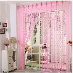 213 cm (7 ft) Polyester, Net Semi Transparent Window Curtain (Pack Of 2)-image-0
