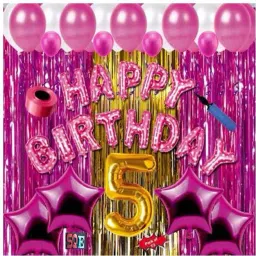 Solid Fifth/5th happy birthday combo/kit pack material for party decorations (Pack of 73) Letter Balloon-picture-20